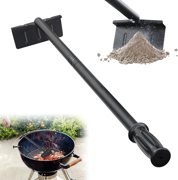 29-Inch BBQ Charcoal Rake & Ash Removal Tool – Heavy Duty Metal Grill Poker Scraper for Charcoal Grills, Smokers, Pizza Ovens & Fireplaces - Camping Gear with | Sold by Uncle Wiener's Wholesale
