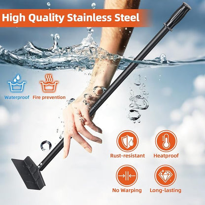29-Inch BBQ Charcoal Rake & Ash Removal Tool – Heavy Duty Metal Grill Poker Scraper for Charcoal Grills, Smokers, Pizza Ovens & Fireplaces - Camping Gear with | Sold by Uncle Wiener's Wholesale