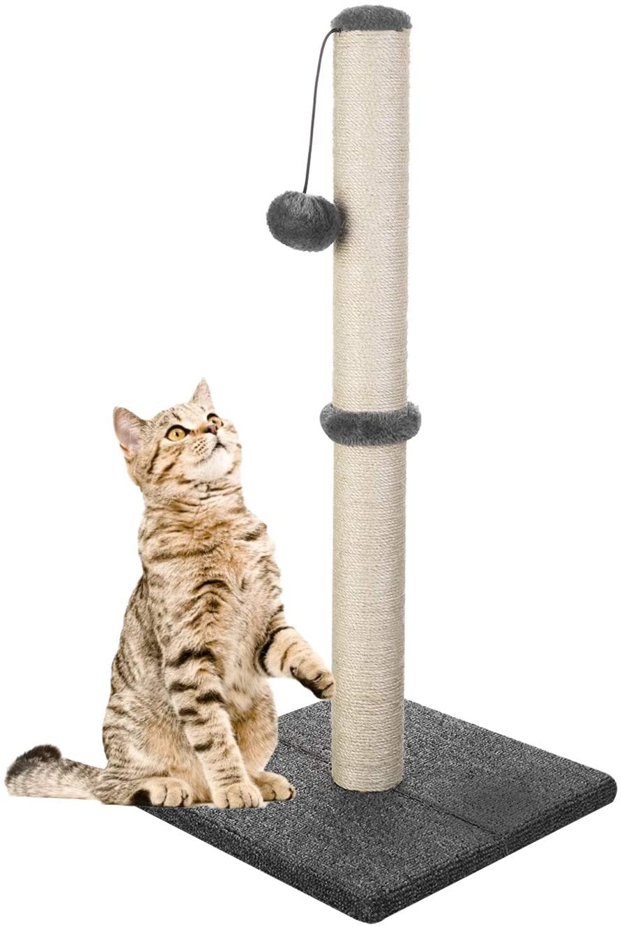 29" Tall Cat Scratching Post – Heavy-Duty Sisal Cat Scratcher with Stable Carpeted Base AMCT01 - with | Sold by Uncle Wiener's Wholesale