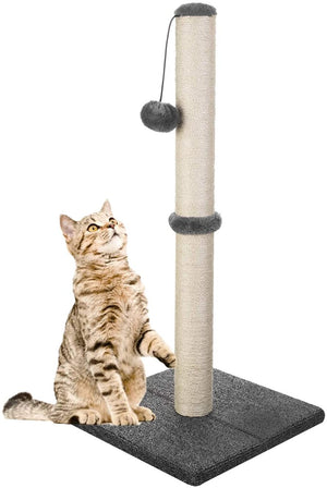 29" Tall Cat Scratching Post – Heavy-Duty Sisal Cat Scratcher with Stable Carpeted Base AMCT01