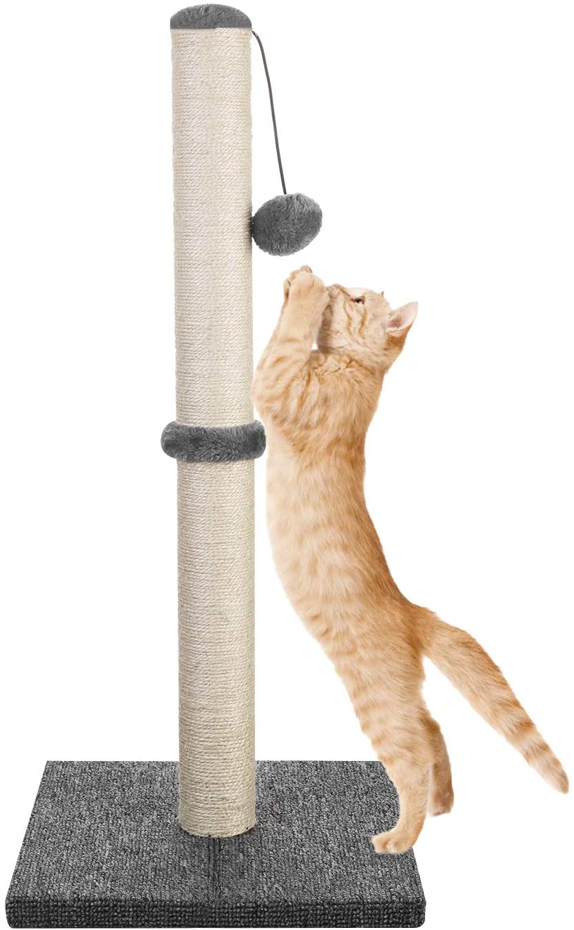 29" Tall Cat Scratching Post – Heavy-Duty Sisal Cat Scratcher with Stable Carpeted Base AMCT01 - with | Sold by Uncle Wiener's Wholesale