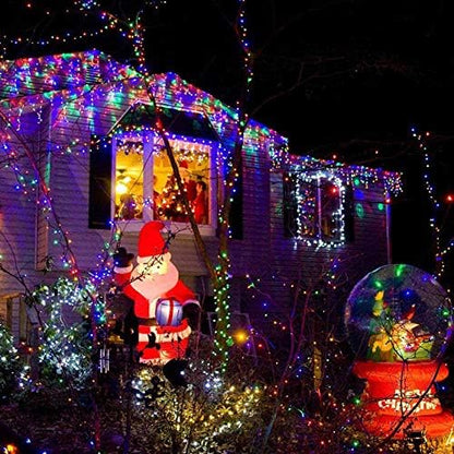 29.5 ft (360 LED) RGB & Bright White Icicle Curtain Lights Outdoor with 8 Modes & 60 Drops - with RGB Color | Sold by Uncle Wiener's Wholesale