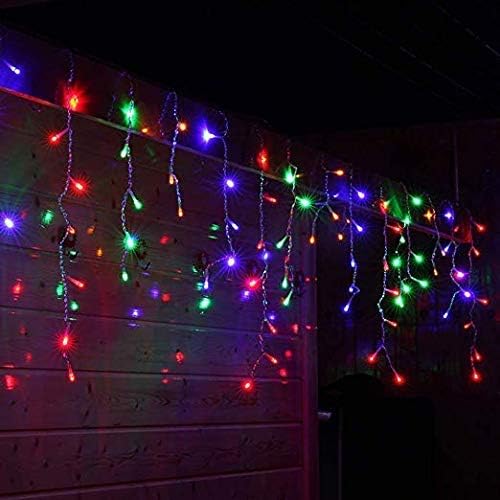 29.5 ft (360 LED) RGB & Bright White Icicle Curtain Lights Outdoor with 8 Modes & 60 Drops - with RGB Color | Sold by Uncle Wiener's Wholesale