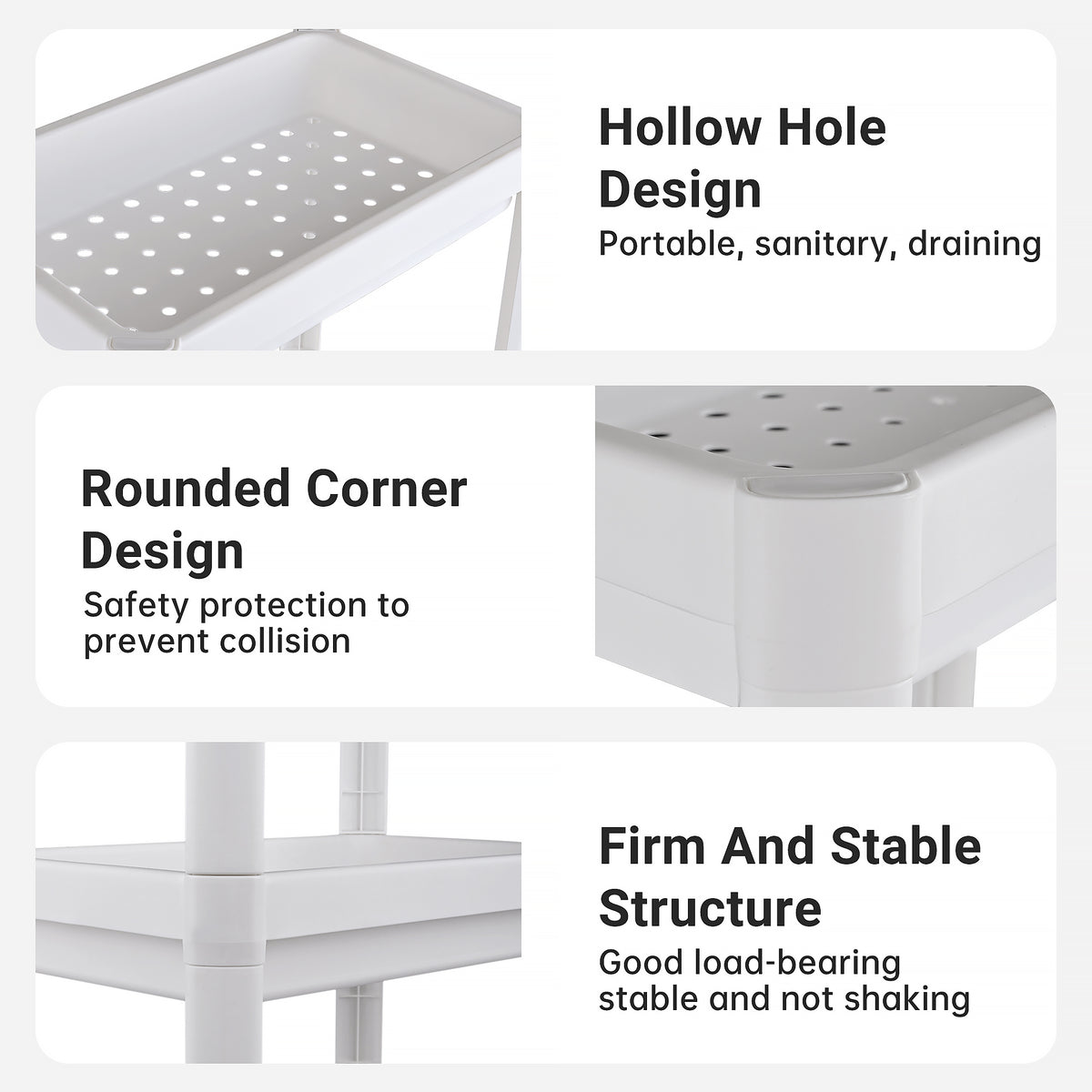 2 Pack Slim 4-Tier Plastic Storage Shelves 9 in Narrow Waterproof Organizer Rack for Kitchen, Bathroom & Under Sink AMPPR04