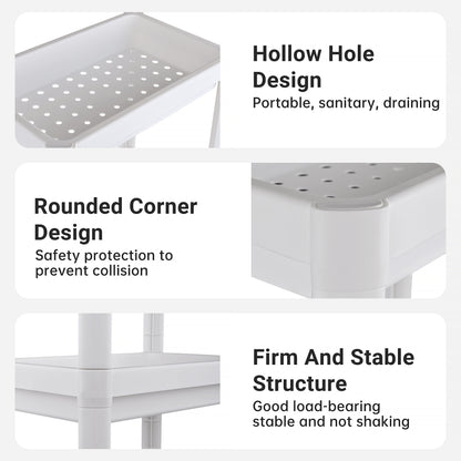 2 Pack Slim 4-Tier Plastic Storage Shelves 9 in Narrow Waterproof Organizer Rack for Kitchen, Bathroom & Under Sink AMPPR04