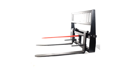 Heavy-Duty 48” Skid Steer Hay Spear Fork with Stabilizers
CNC Laser-Cut Bale Fork Mounted on Skid Steer
Side View of Hay Fork Attachment with Lock Handles
Heavy-Duty Agricultural Spear Fork for Skid Steer
Dual Spear Bale Fork Attachment – 48” with Safety Steps