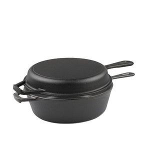 Cast Iron 2-in-1 Pan 10" Skillet & Griddle Pre-Seasoned 3 Quart CI2IN1
