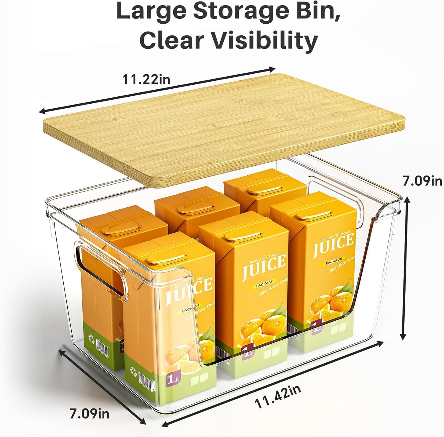 2PCS Pantry Organizer Stackable Storage Bins with Lid Handle Kitchen Produce S1357 - with | Sold by Uncle Wiener's Wholesale