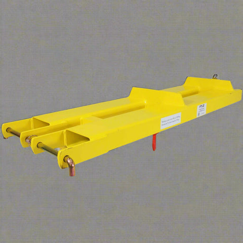Fork-mounted towing jib attachment with yellow finish

Forklift towing jib with 4,400 lb lifting hook

Heavy-duty forklift jib with safety locking bar

Warehouse-ready towing jib for pallet forks

Yellow towing attachment for industrial lifting