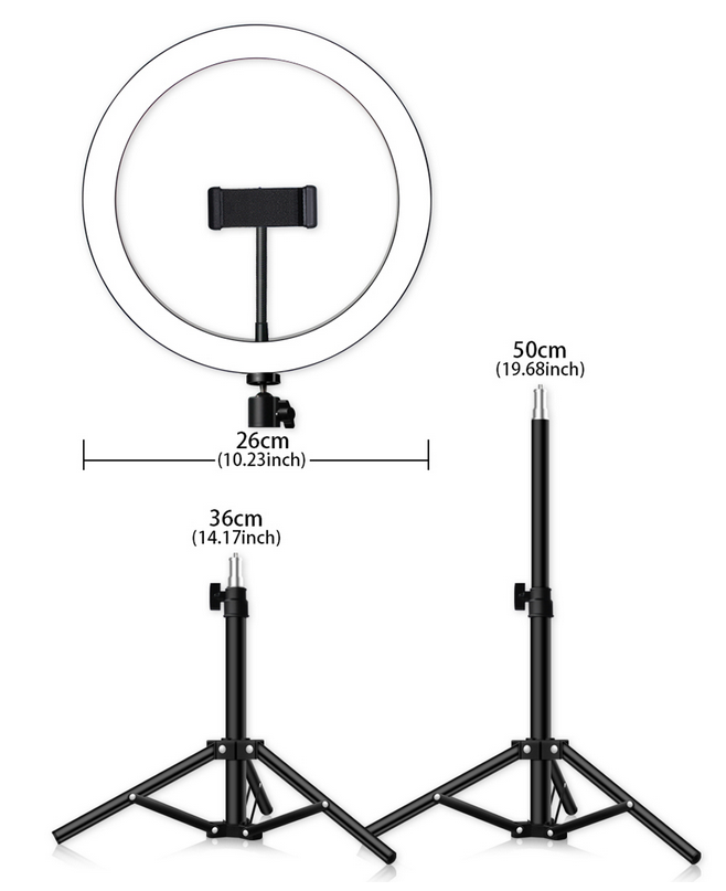 New 82" Portable LED Selfie Ring Light with Tripod & Phone Holder – USB Powered | SKU: CL19