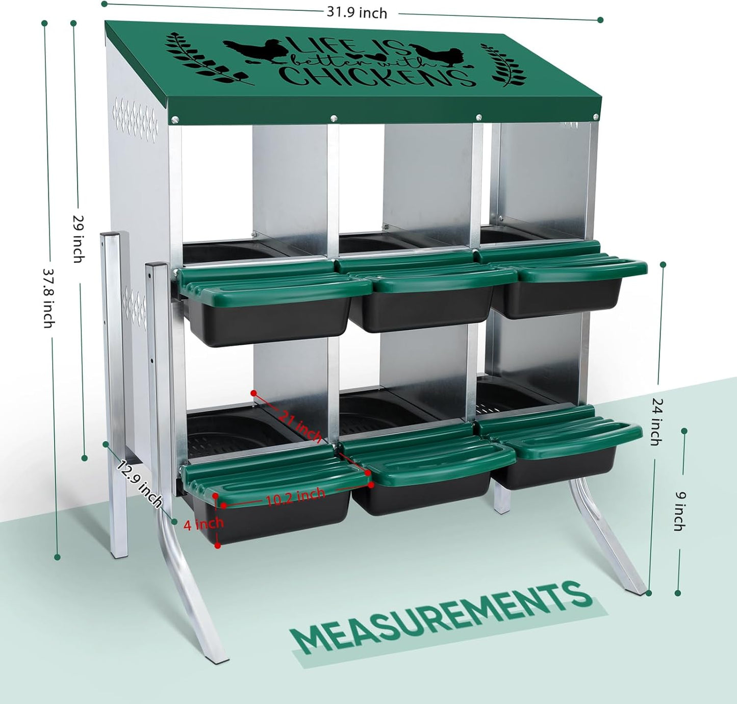3 Compartment Chicken Nesting Boxes – Roll Away Egg Laying Box for Hens 768421000000 - with | Sold by Uncle Wiener's Wholesale