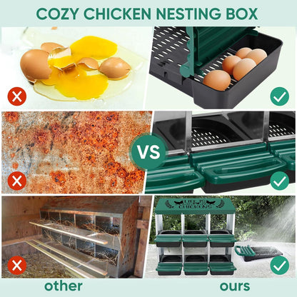 3 Compartment Chicken Nesting Boxes – Roll Away Egg Laying Box for Hens 768421000000 - with | Sold by Uncle Wiener's Wholesale
