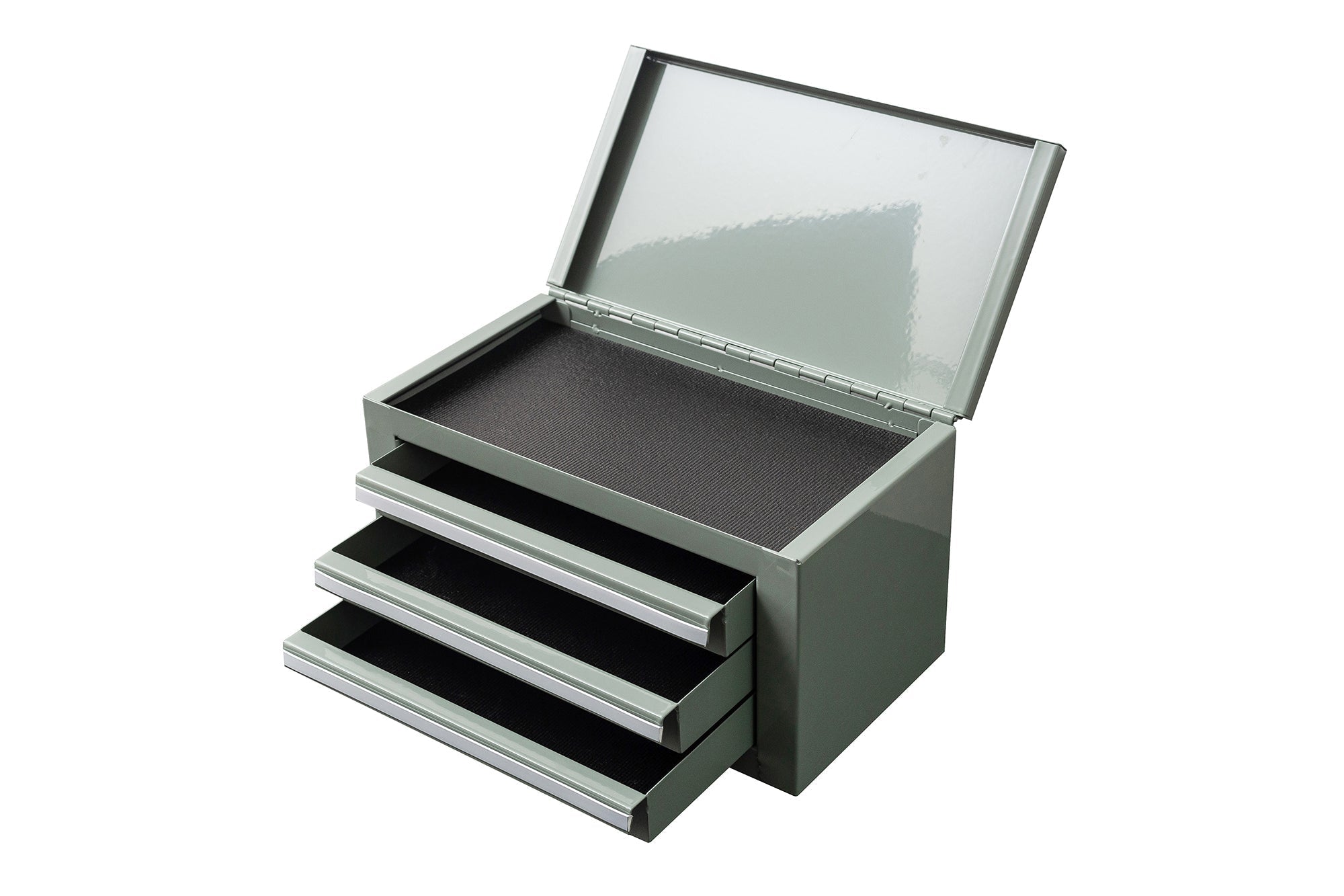 3 - Drawer Mini Tool Chest – Portable Steel Toolbox with Top Storage & PVC - Lined Drawers | Multiple Colors - with Cement Gray | Sold by Uncle Wiener's Wholesale