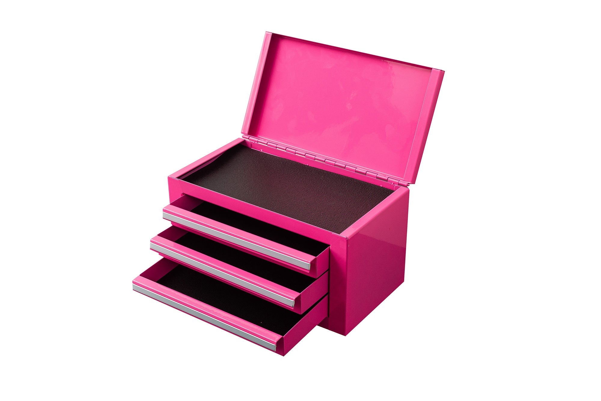 3 - Drawer Mini Tool Chest – Portable Steel Toolbox with Top Storage & PVC - Lined Drawers | Multiple Colors - with Pink | Sold by Uncle Wiener's Wholesale