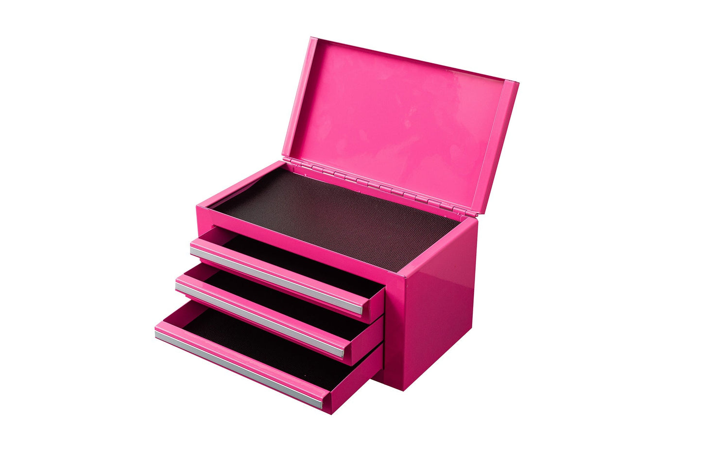 3 - Drawer Mini Tool Chest – Portable Steel Toolbox with Top Storage & PVC - Lined Drawers | Multiple Colors - with Pink | Sold by Uncle Wiener's Wholesale