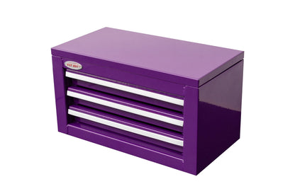 3 - Drawer Mini Tool Chest – Portable Steel Toolbox with Top Storage & PVC - Lined Drawers | Multiple Colors - Hand Tools with Purple | Sold by Uncle Wiener's Wholesale