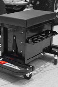 3 - Drawer Rolling Mechanics Seat with Tool Chest, Side Trays & Padded Cushion – 180KG Capacity Model MUSTB - with | Sold by Uncle Wiener's Wholesale