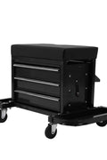 3 - Drawer Rolling Mechanics Seat with Tool Chest, Side Trays & Padded Cushion – 180KG Capacity Model MUSTB - with | Sold by Uncle Wiener's Wholesale
