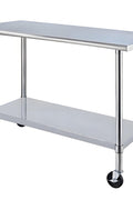 3 Ft Commercial Stainless Steel Work Table with Wheels – Heavy Duty Utility Prep Table (Model: 1224544) - with | Sold by Uncle Wiener's Wholesale