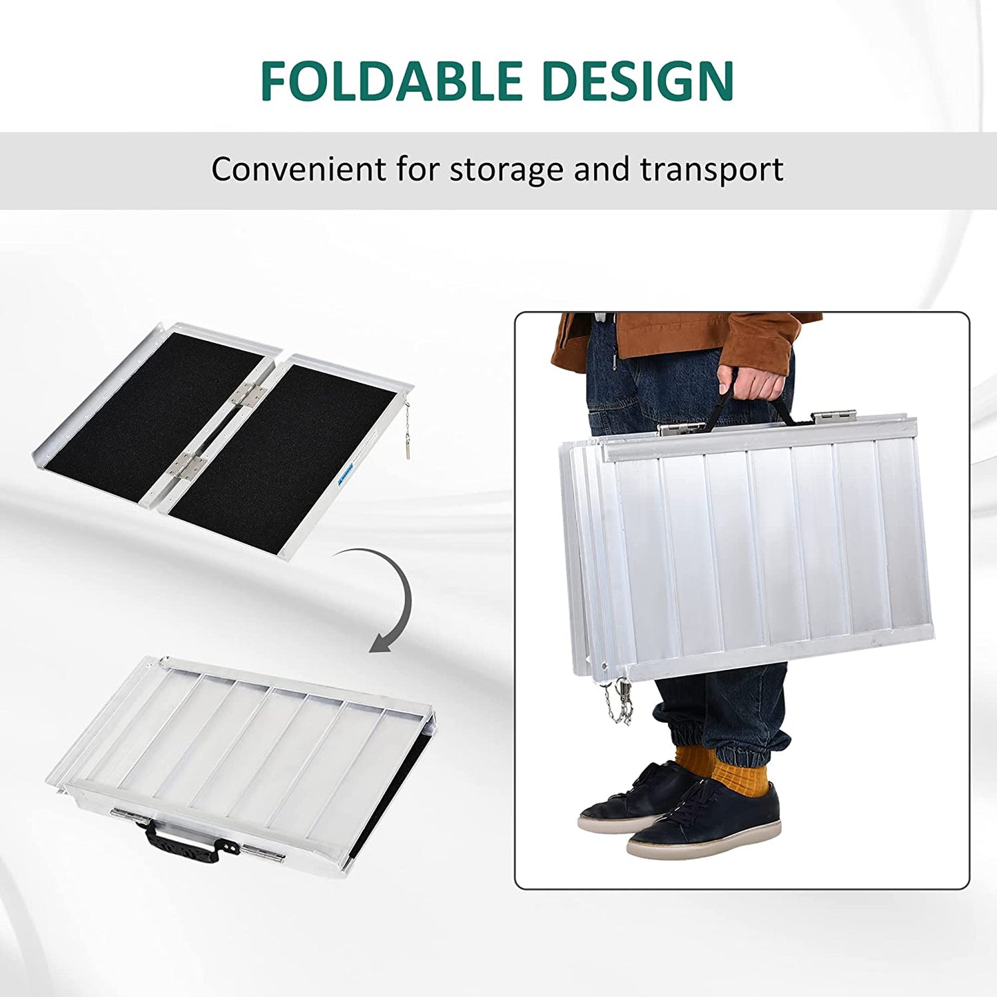 3 FT Folding Wheelchair Ramp – Portable Aluminum Mobility Ramp 1031204 - with | Sold by Uncle Wiener's Wholesale