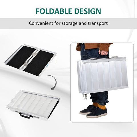 3 FT Folding Wheelchair Ramp – Portable Aluminum Mobility Ramp 1031204 - with | Sold by Uncle Wiener's Wholesale