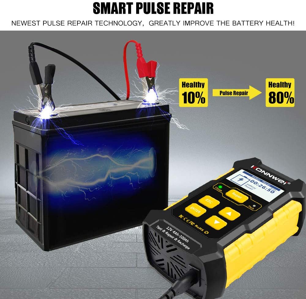 3 - in - 1 12V Battery Charger, Tester & Maintainer – KONNWEI KW510 - with | Sold by Uncle Wiener's Wholesale
