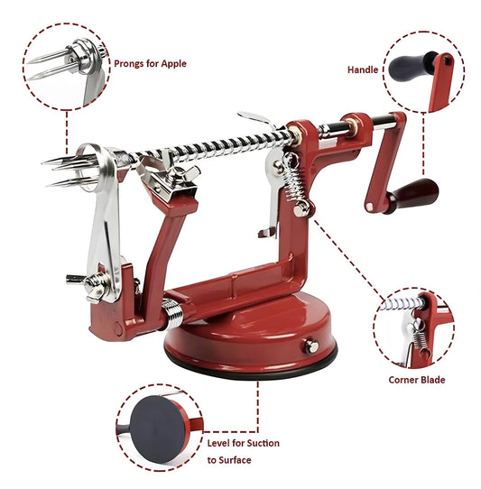 3 - in - 1 Apple & Pear Peeler Corer Slicer with Suction Base 304 Stainless Steel 17APP - General Equipment with | Sold by Uncle Wiener's Wholesale