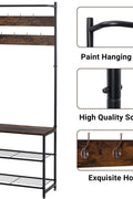 3 in 1 Industrial Coat Rack with Bench and Shoe Storage Shelf Entryway Organizer Freestanding 71 Inch AMMDR1836 - with | Sold by Uncle Wiener's Wholesale