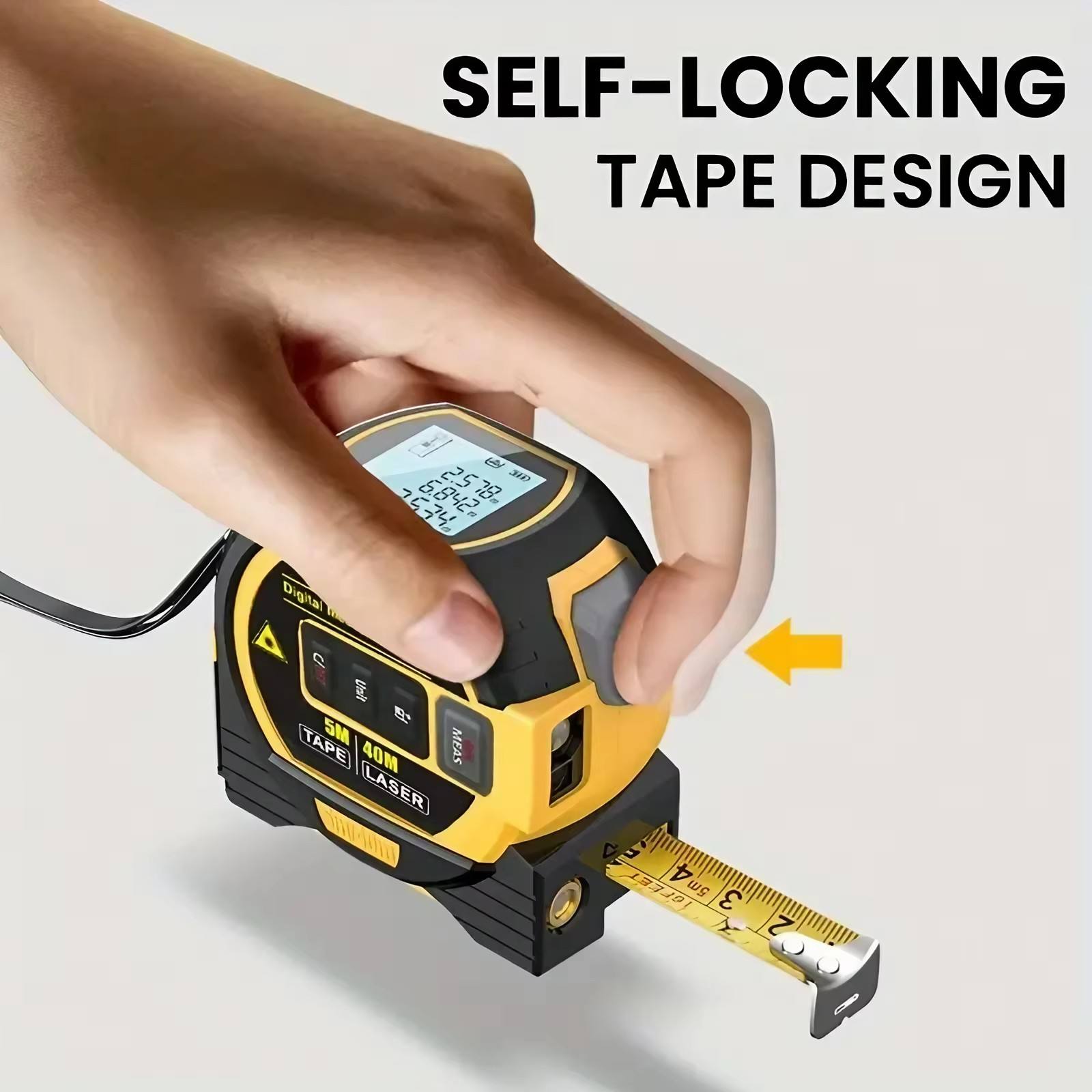 3 - in - 1 Laser Distance Meter 60 m Laser with 5 m Tape Measure 25 mm Wide 31LM605 - with | Sold by Uncle Wiener's Wholesale