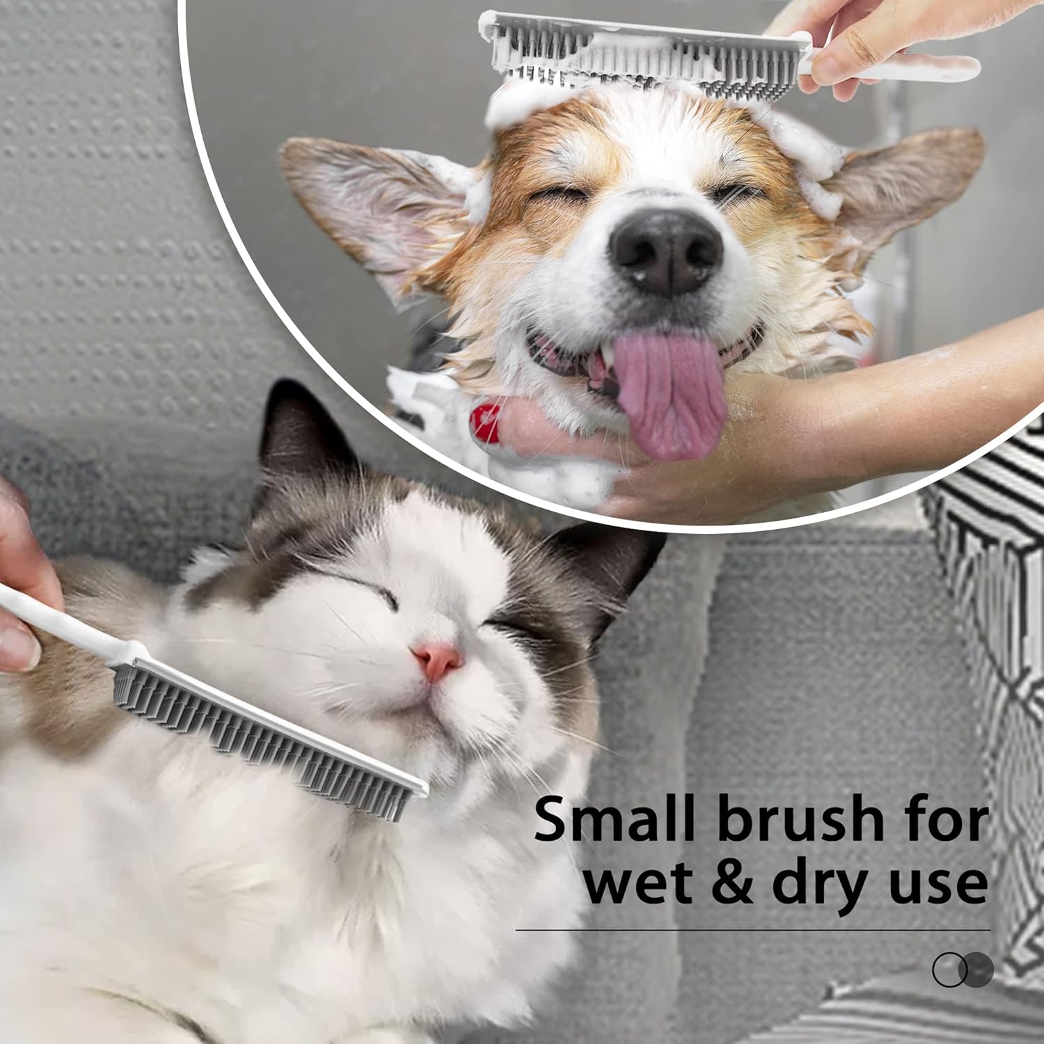 3 - in - 1 Rubber Carpet Rake Broom with Squeegee 52.8" Adjustable Handle Pet Hair Remover Tool - Shelters & Garages with | Sold by Uncle Wiener's Wholesale