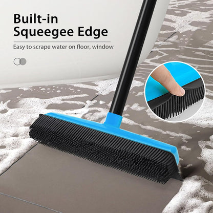 3 - in - 1 Rubber Carpet Rake Broom with Squeegee 52.8" Adjustable Handle Pet Hair Remover Tool - Shelters & Garages with | Sold by Uncle Wiener's Wholesale