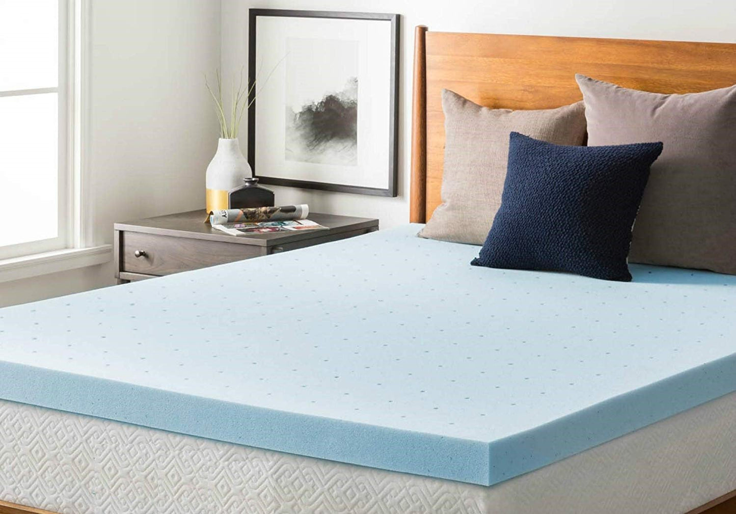 3 - Inch Gel Infused Memory Foam Mattress Topper – Twin, Full, Queen, King – Cooling & Pressure Relief - with QUEEN | Sold by Uncle Wiener's Wholesale