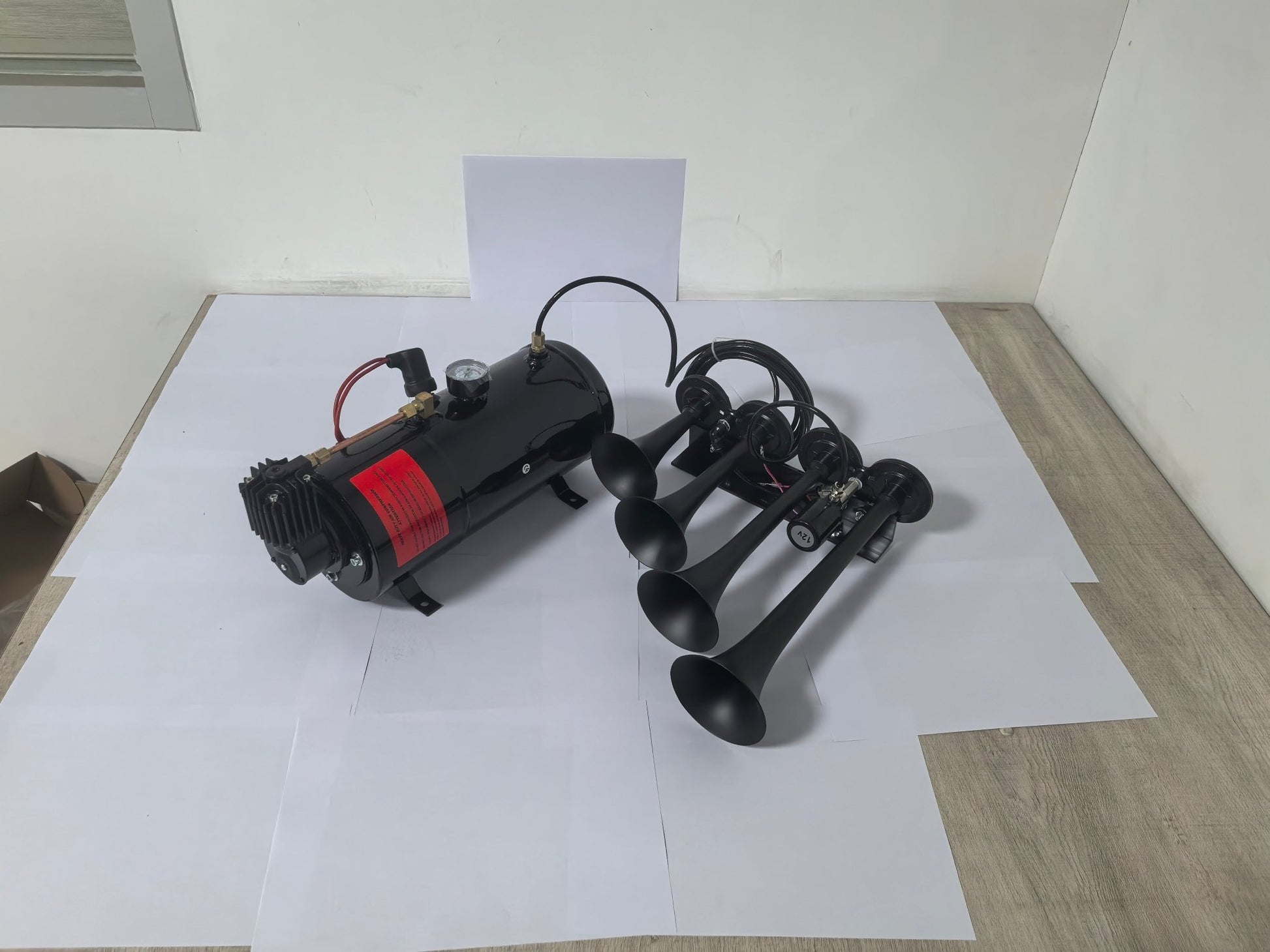 3 Liter Train Horn Kit 4 Trumpets 150 PSI Air Compressor 1 Gallon Tank TH3154 - with | Sold by Uncle Wiener's Wholesale