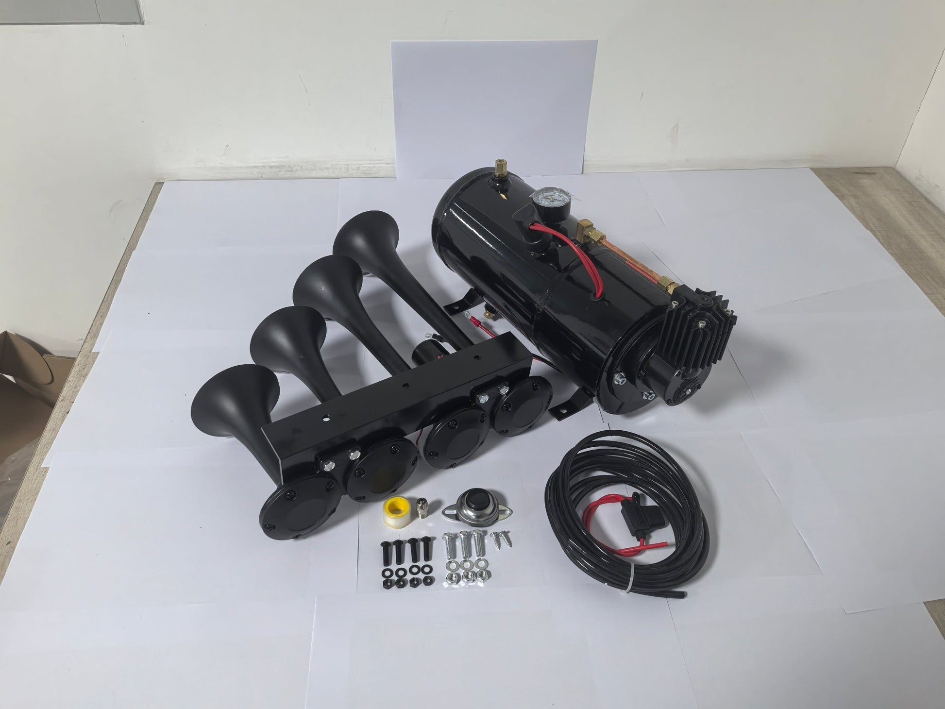 3 Liter Train Horn Kit 4 Trumpets 150 PSI Air Compressor 1 Gallon Tank TH3154 - with | Sold by Uncle Wiener's Wholesale