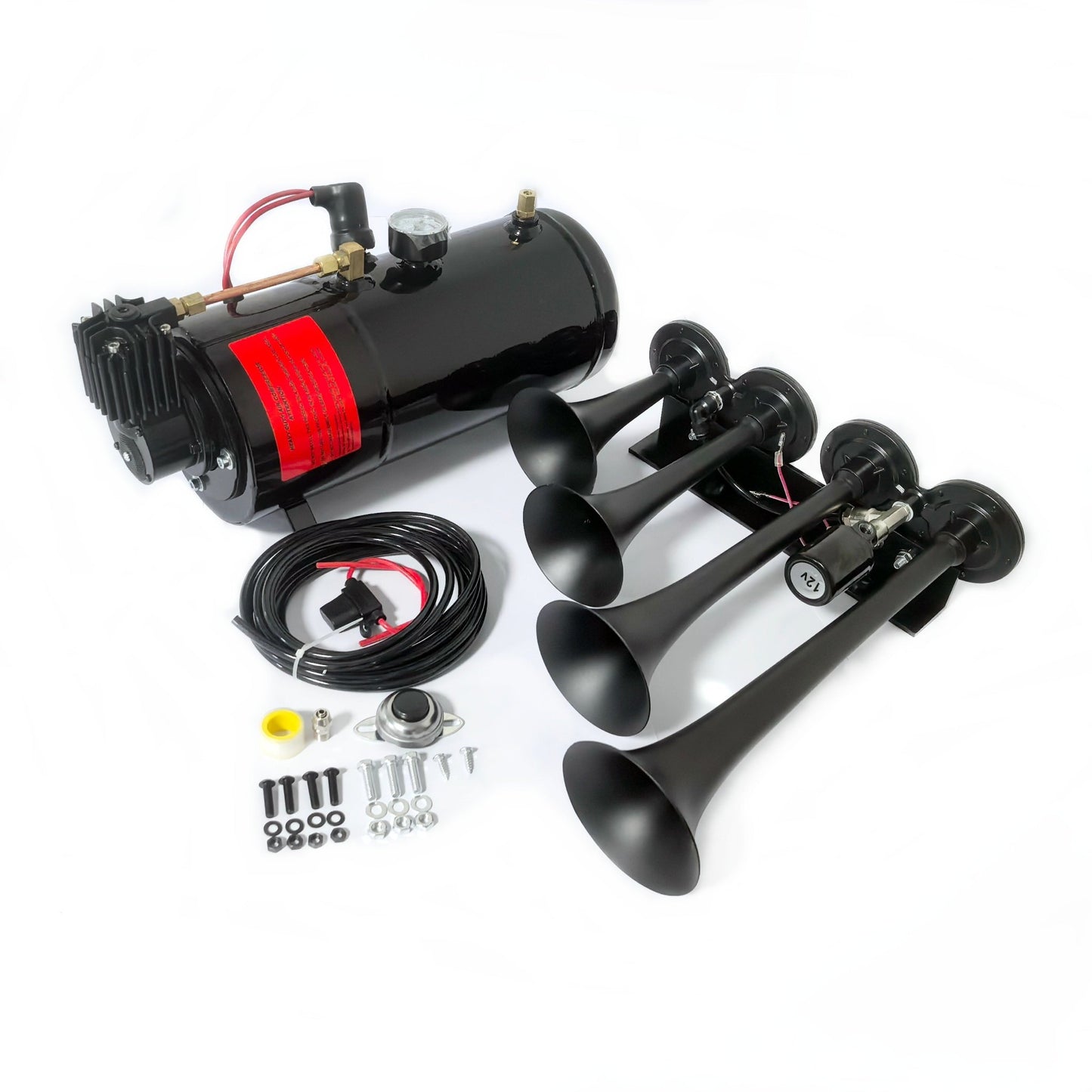 3 Liter Train Horn Kit 4 Trumpets 150 PSI Air Compressor 1 Gallon Tank TH3154 - with | Sold by Uncle Wiener's Wholesale