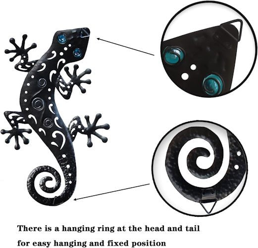 3-Pack Colourful Metal Gecko Lizard Wall Decor Set with UV Printing for Garden, Fence, Patio & Outdoor Decor ONWD1210 - with | Sold by Uncle Wiener's Wholesale
