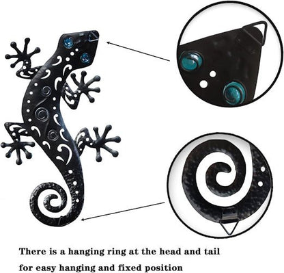 3-Pack Colourful Metal Gecko Lizard Wall Decor Set with UV Printing for Garden, Fence, Patio & Outdoor Decor ONWD1210 - with | Sold by Uncle Wiener's Wholesale