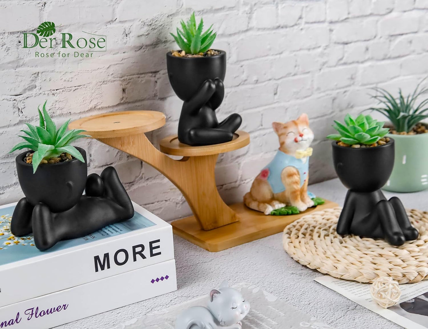 3 Pack Fake Plants Artificial Succulents Plants for Room Bathroom Home Office Desk Accessories Decor S6208 - with | Sold by Uncle Wiener's Wholesale