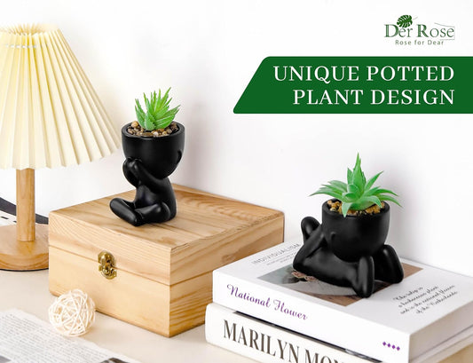 3 Pack Fake Plants Artificial Succulents Plants for Room Bathroom Home Office Desk Accessories Decor S6208 - with | Sold by Uncle Wiener's Wholesale