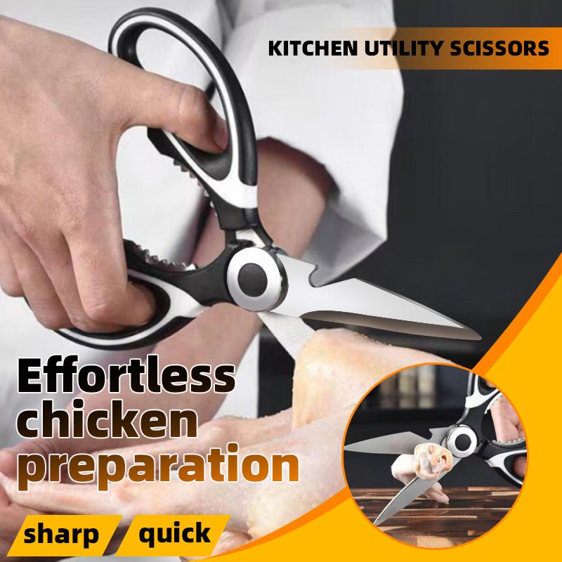 3 - Pack Heavy Duty Stainless Steel Kitchen Shears Multi - Function Cooking Scissors Set SS103 - with | Sold by Uncle Wiener's Wholesale
