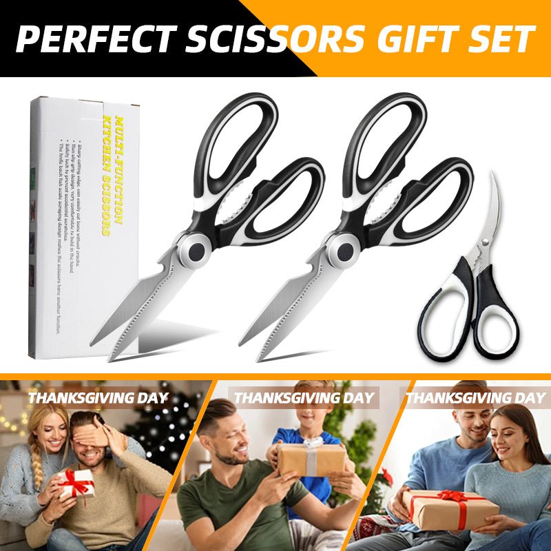 3 - Pack Heavy Duty Stainless Steel Kitchen Shears Multi - Function Cooking Scissors Set SS103 - with | Sold by Uncle Wiener's Wholesale