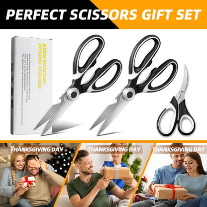3 - Pack Heavy Duty Stainless Steel Kitchen Shears Multi - Function Cooking Scissors Set SS103 - with | Sold by Uncle Wiener's Wholesale