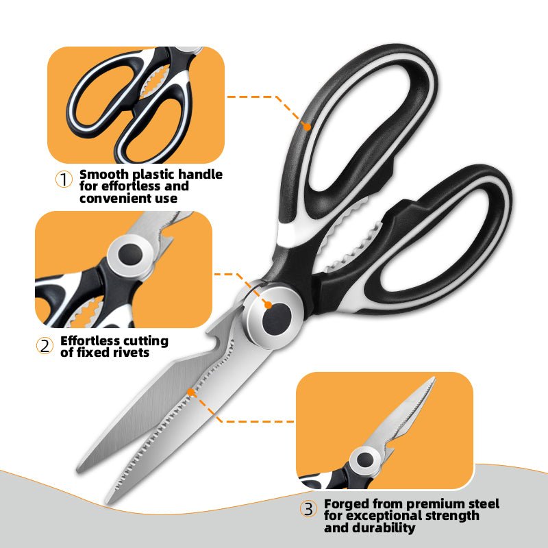 3 - Pack Heavy Duty Stainless Steel Kitchen Shears Multi - Function Cooking Scissors Set SS103 - with | Sold by Uncle Wiener's Wholesale