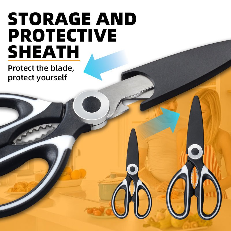 3 - Pack Heavy Duty Stainless Steel Kitchen Shears Multi - Function Cooking Scissors Set SS103 - with | Sold by Uncle Wiener's Wholesale