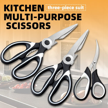 3 - Pack Heavy Duty Stainless Steel Kitchen Shears Multi - Function Cooking Scissors Set SS103 - with | Sold by Uncle Wiener's Wholesale