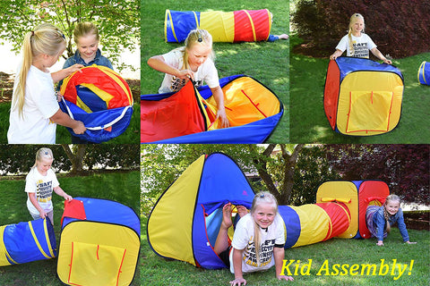 3 PCS Kids Play Tent with Tunnel and Ball Pit – Foldable Indoor & Outdoor Playhouse Set – RE1305 - with | Sold by Uncle Wiener's Wholesale