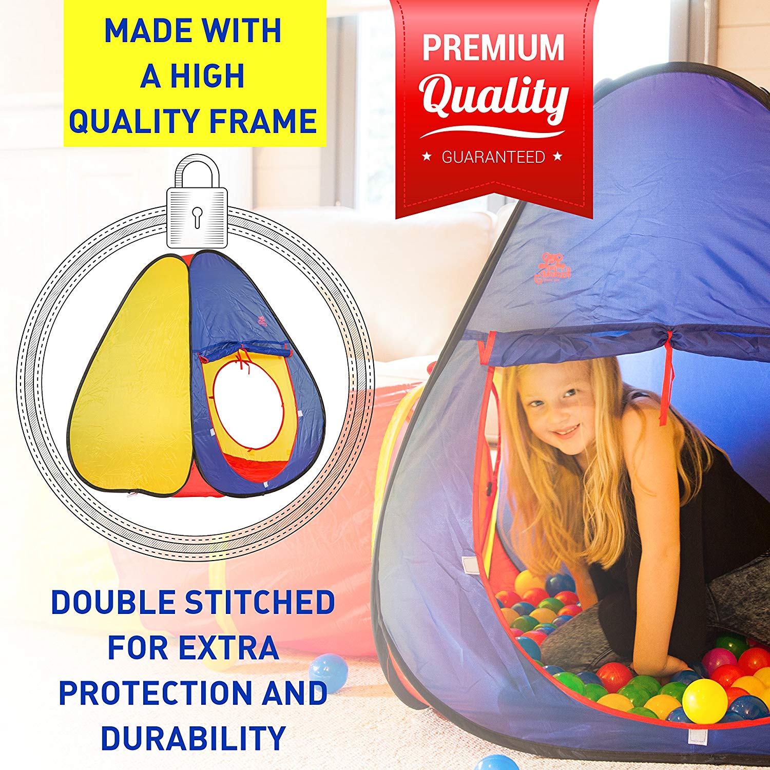 3 PCS Kids Play Tent with Tunnel and Ball Pit – Foldable Indoor & Outdoor Playhouse Set – RE1305 - with | Sold by Uncle Wiener's Wholesale