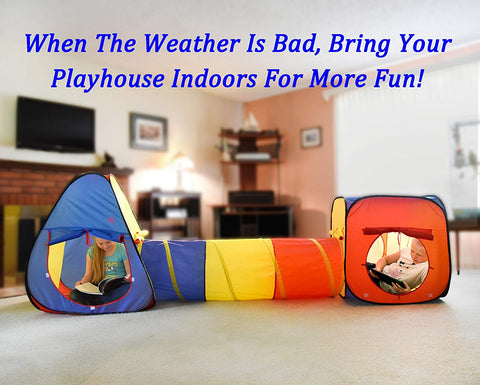 3 PCS Kids Play Tent with Tunnel and Ball Pit – Foldable Indoor & Outdoor Playhouse Set – RE1305 - with | Sold by Uncle Wiener's Wholesale