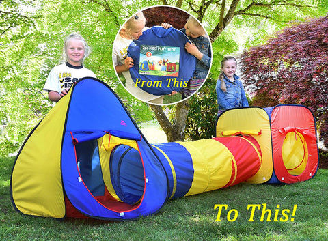 3 PCS Kids Play Tent with Tunnel and Ball Pit – Foldable Indoor & Outdoor Playhouse Set – RE1305 - with | Sold by Uncle Wiener's Wholesale
