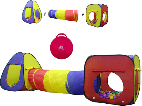 3 PCS Kids Play Tent with Tunnel and Ball Pit – Foldable Indoor & Outdoor Playhouse Set – RE1305 - with | Sold by Uncle Wiener's Wholesale